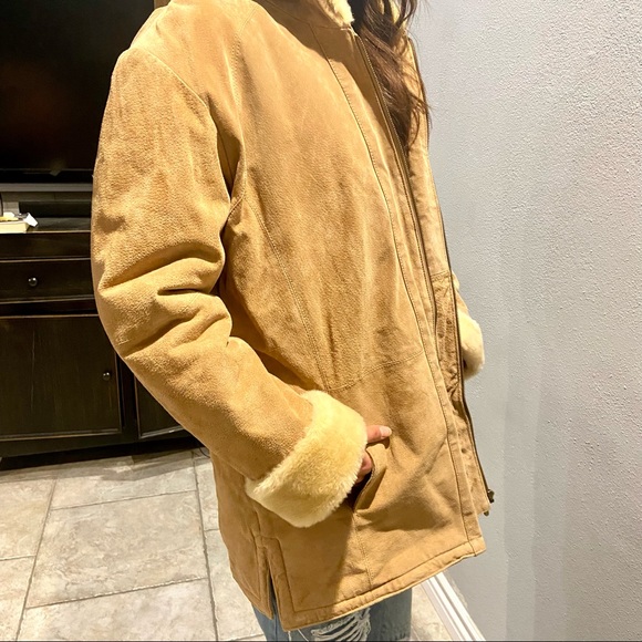 St John’s Bay Leather Winter Coat with hood Sherpa Lining - Picture 3 of 15